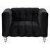 Nyranda 42" Modern Sofa - Dutch Fluff Upholstered - Black Polyester