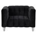 Nyranda 42" Modern Sofa - Dutch Fluff Upholstered - Black Polyester - CAB5023