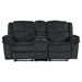 Blairen - Manual Reclining Sofa with Storage and USB - Dark Blue Velvet - CAB5121