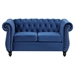 Proxima 60" Modern Loveseat - Blue Polyester - Solid Wood Legs - CAB5140