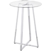 Zanella 30" Round Glass Top Bistro Bar Table - Chrome