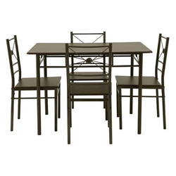 Anna 43"W x 27"L 5-Piece Rectangular Dining Table Set - Dark Bronze 