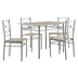 Anna 43"W x 27"L 5-Piece Rectangular Dining Table Set - Silver