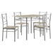 Anna 43"W x 27"L 5-Piece Rectangular Dining Table Set - Silver - COA1041