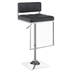 Alameda Adjustable Bar Stool - Grey Leatherette - Chrome Finish Frame