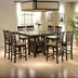 Gabriel 51"W x 51"L 9-Piece Square Counter Height Dining Set - Cappuccino