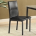 Garza Upholstered Dining Side Chair - Black Leatherette - Black Finish Frame - Set of 2