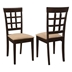 Gabriel Lattice Back Dining Side Chair Cappuccino - Beige Fabric - Set of 2