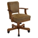 Mitchell Upholstered Swivel Dining and Game Chair - Olive Brown Fabric - Chestnut Finish Frame - COA1099