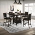 Jaden 47"W x 47"L 5-Piece Square Counter Height Dining Set - Espresso