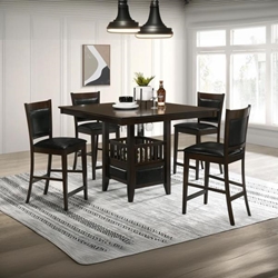 Jaden 47"W x 47"L 5-Piece Square Counter Height Dining Set - Espresso 