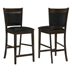 Jaden Upholstered Counter Chair Espresso - Black Leatherette - Set of 2