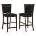 Jaden Upholstered Counter Chair Espresso - Black Leatherette - Set of 2 - COA1102