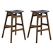 Finnick Cushioned Backless Bar Stool with Walnut Frame and Dark Grey Leatherette Upholstery - Walnut Finish Frame - Set of 2 - COA1112