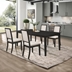 Louise 60"W x 40"L 5-Piece Rectangular Extension Leaf Dining Set - Black - Creme Chenille Fabric