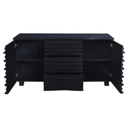 Stanton 3-Drawer Sideboard Buffet Storage Cabinet - Black 