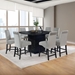 Stanton 53"W x 53"L 5-Piece Square Counter Height Dining Table Set - Grey Fabric - Black Finish Frame - COA1127