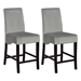 Stanton Counter Chair with Grey Velvet Upholstery and Black Finish Legs - Set of 2 - COA1128