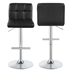 Lenny Upholstered Adjustable Bar Stool Black - Set of 2