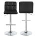 Lenny Upholstered Adjustable Bar Stool Black - Set of 2 - COA1141