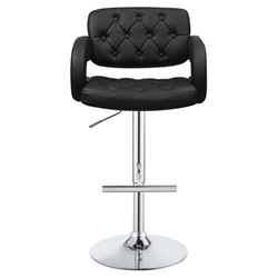 Brandi Adjustable Bar Stool - Black and Chrome 