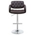 Brandi Adjustable Bar Stool - Brown Upholstery - Chrome Stand and Base