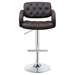 Brandi Adjustable Bar Stool - Brown Upholstery - Chrome Stand and Base - COA1143