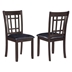 Lavon Wood Dining Side Chair Espresso - Espresso Finish Frame - Black Leatherette Seat - Set of 2