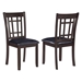 Lavon Wood Dining Side Chair Espresso - Espresso Finish Frame - Black Leatherette Seat - Set of 2 - COA1149