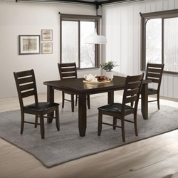 Dalila 66"W x 42"L 5-Piece Rectangular Dining Table Set - Cappuccino 