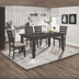 Dalila 66"W x 42"L 5-Piece Rectangular Dining Table Set - Dark - Grey