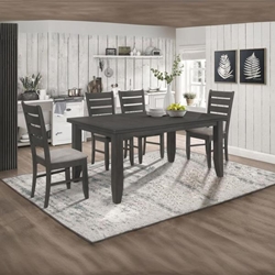 Dalila 66"W x 42"L 5-Piece Rectangular Dining Table Set - Dark - Grey 