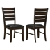 Dalila Wood Dining Side Chair with Cappuccino Finish Frame and Brown Vinyl - Set of 2