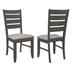 Dalila Wood Dining Side Chair Dark Grey Fabric - Dark Grey Finish Frame - Set of 2