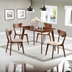 Kersey 29"W x 47"L 5-Piece Rectangular Dining Table Set - Chestnut