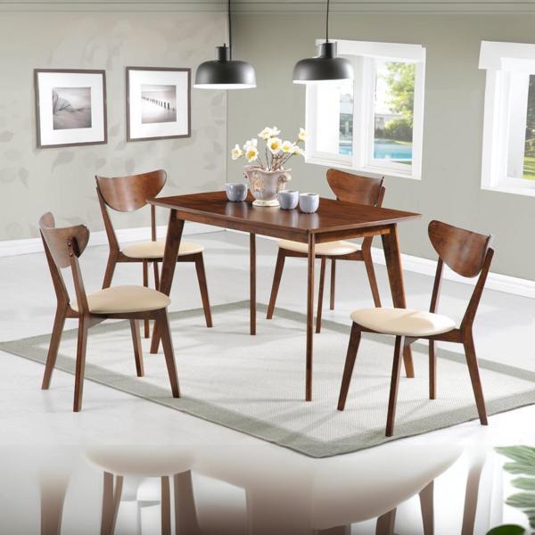 Kersey 29"W x 47"L 5-Piece Rectangular Dining Table Set - Chestnut 