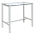 Tolbert 46"W x 22"L Rectangular Glass Top Pub Bar Table - Chrome