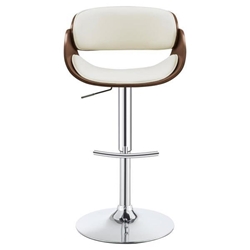 Dana Adjustable Bar Stool - Ecru and Chrome 