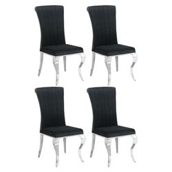 Betty Velvet Upholstered Dining Side Chair - Black - Set of 4 