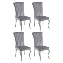 Betty Velvet Upholstered Dining Side Chair Grey - Set of 4 