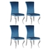 Betty Velvet Upholstered Dining Side Chair - Blue - Set of 4