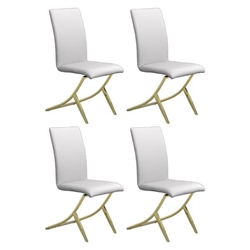 Carmelia Upholstered Dining Side Chair White - White Finish Legs - Set of 4 