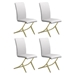 Carmelia Upholstered Dining Side Chair White - White Finish Legs - Set of 4 - COA1189