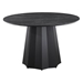 Camden 47" Round Faux Marble Top Dining Table - Black - COA1210