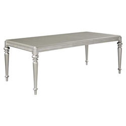 Bling 65"W x 43"L Extension Dining Table Metallic Platinum 