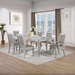 Bling 65"W x 43"L 7-Piece Rectangular Dining Set with 4 Side Chairs and 2 Arm Chairs - Metallic Platinum - COA1234