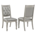 Bling Game Dining Side Chair with Metallic Platinum Finish Frame - Metallic Leatherette - Set of 2