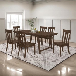 Reynolds 78"W x 39"L 7-Piece Rectangular Dining Table Set - Brown Oak 