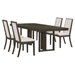 Kelly 86"W x 43"L 5-Piece Rectangular Dining Table Set - Dark Grey - Beige Fabric - COA1301