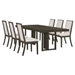 Kelly 86"W x 43"L 7-Piece Rectangular Dining Table Set - Dark Grey - Beige Fabric - COA1302